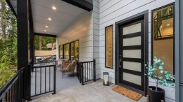 Custom Siding w/black doors and windows