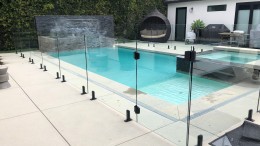 Glass Pool Fence - Matte Black